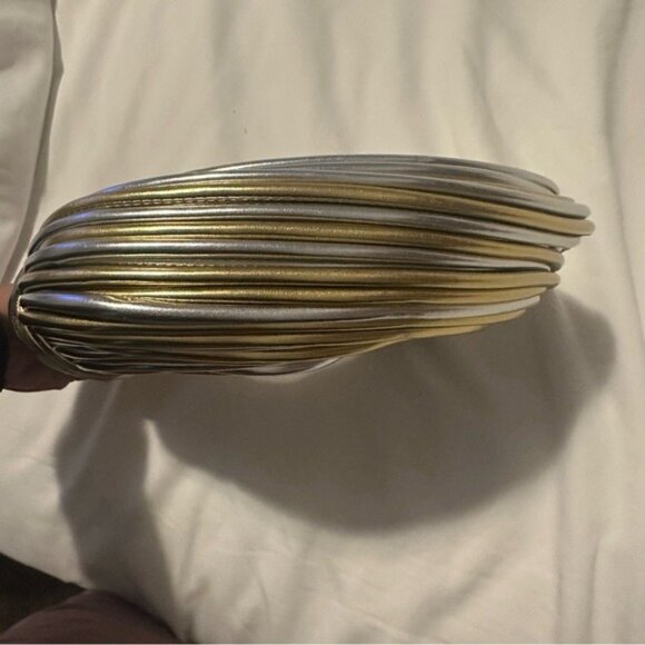 Alanni Knot Handbag Gold Silver Metallic Evening Handbag Mini Purse - Picture 8 of 9